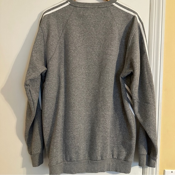 NWOT Adidas Insley crewneck pullover sweatshirt men L gray white - Picture 5 of 7